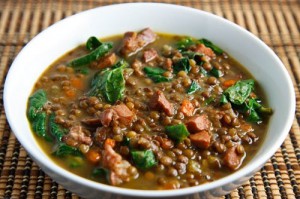 Lenticchie stufate al bacon