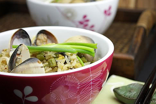 riso thai fritto con vongole