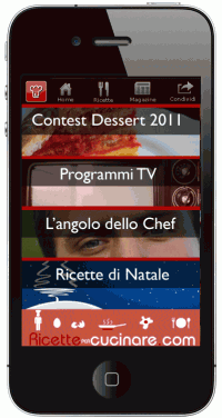 Foto Iphone4S di Applicazione per Iphone di Ricette