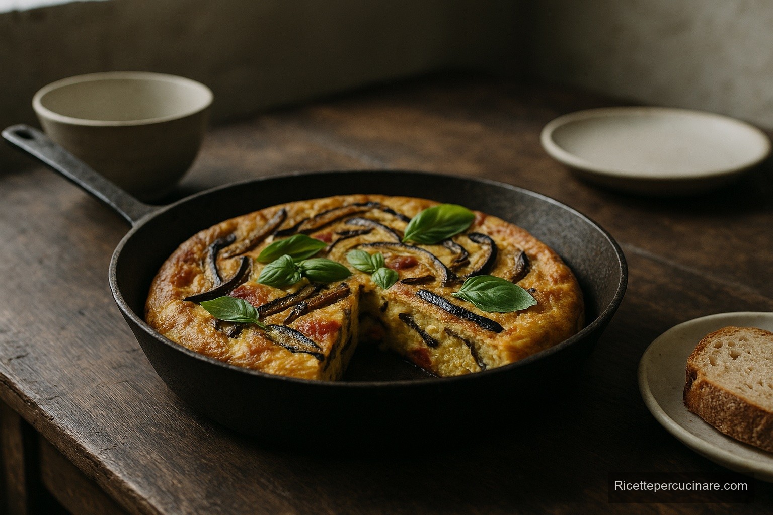Frittata di melanzane, immagine di esempio generata con IA